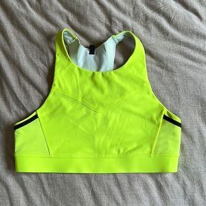 EUC Brooks Drive 3 Pocket Run Bra 34AB BRIGHT YELLOW